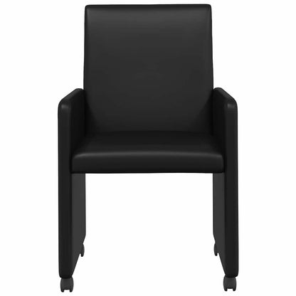 Dining Chairs with Wheels 2 pcs Black 57 x 66 x 94 cm