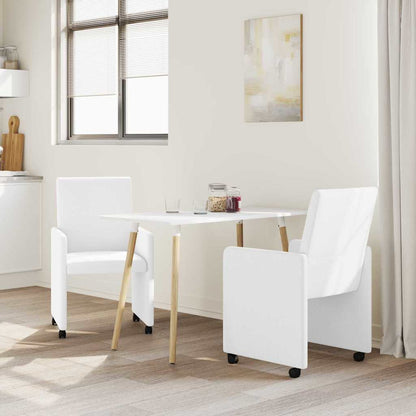 Dining Chairs with Wheels 2 pcs White 57 x 66 x 94 cm