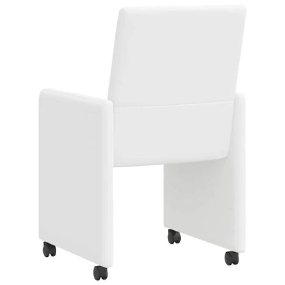Dining Chairs with Wheels 2 pcs White 57 x 66 x 94 cm