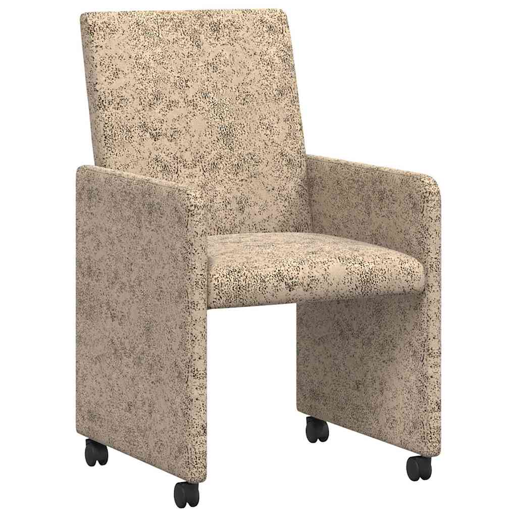 Dining Chairs with Wheels 2 pcs Light grey 57 x 66 x 94 cm