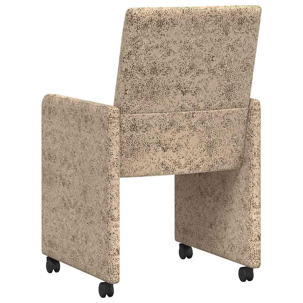 Dining Chairs with Wheels 2 pcs Light grey 57 x 66 x 94 cm