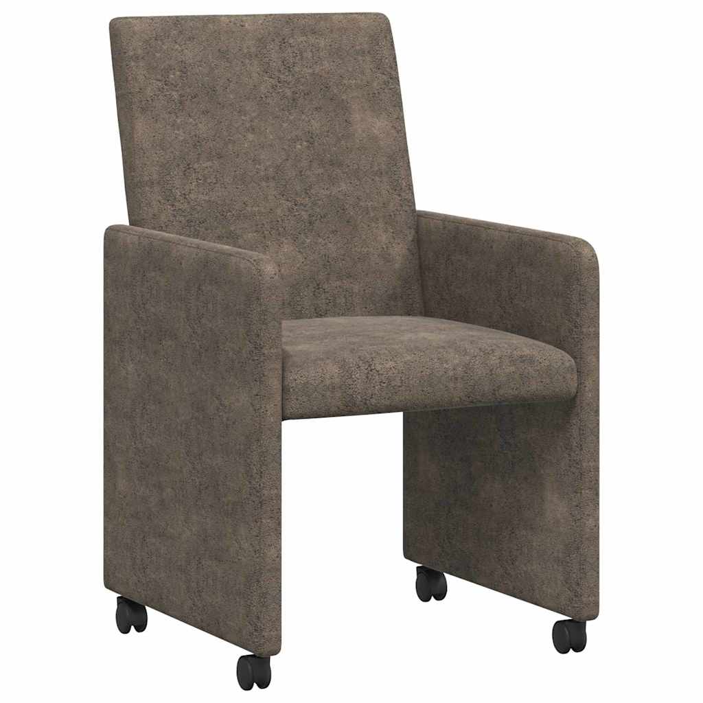 Dining Chairs with Wheels 2 pcs Dark grey 57 x 66 x 94 cm