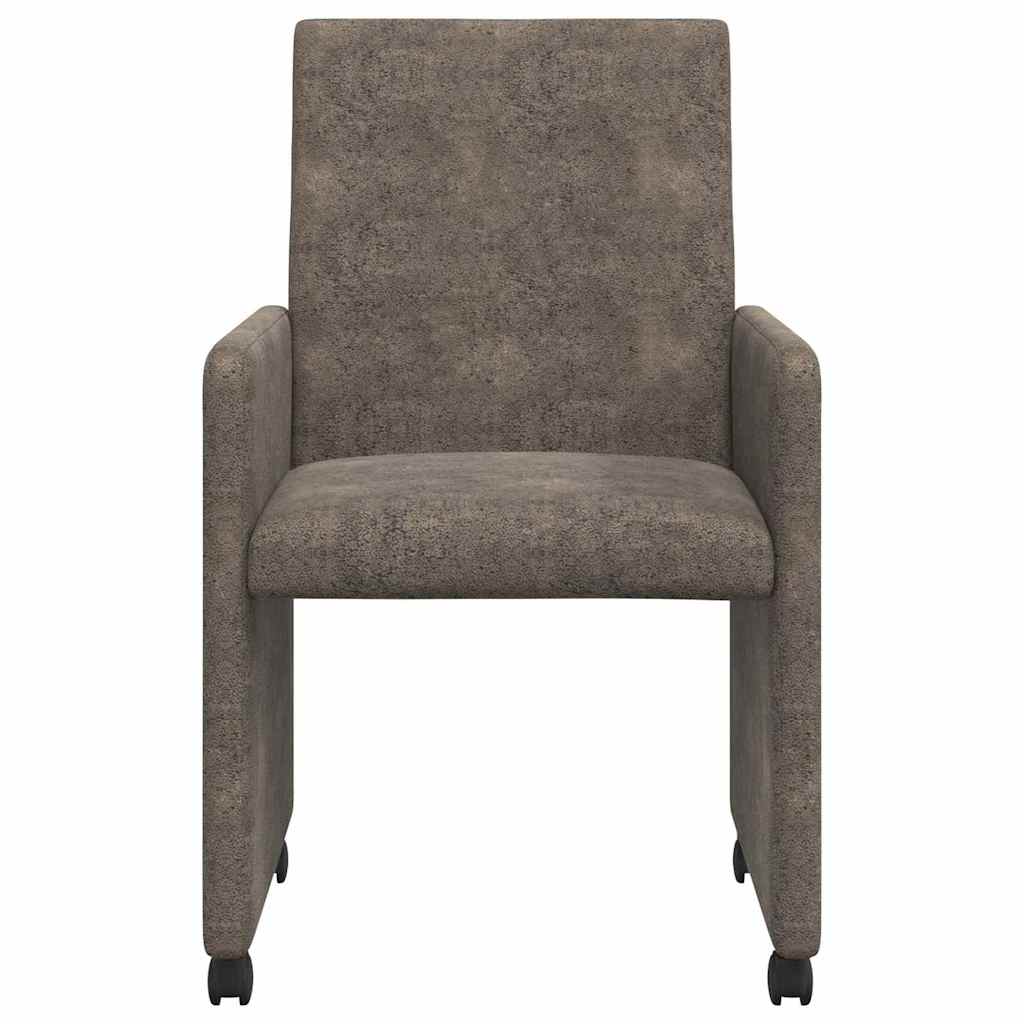 Dining Chairs with Wheels 2 pcs Dark grey 57 x 66 x 94 cm
