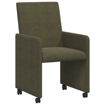 Dining Chairs with Wheels 2 pcs Army green 57 x 66 x 94 cm
