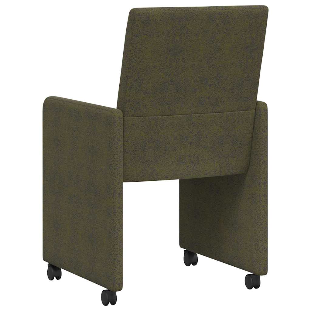 Dining Chairs with Wheels 2 pcs Army green 57 x 66 x 94 cm