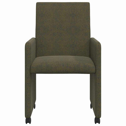 Dining Chairs with Wheels 2 pcs Army green 57 x 66 x 94 cm