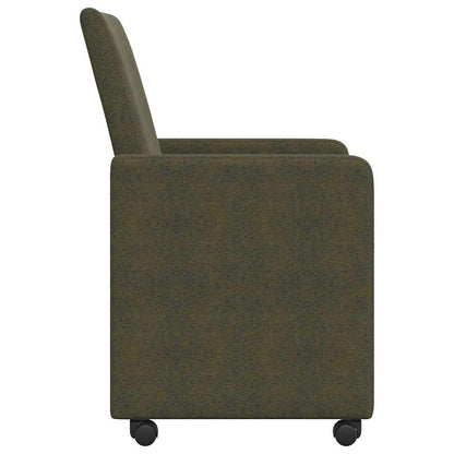 Dining Chairs with Wheels 2 pcs Army green 57 x 66 x 94 cm