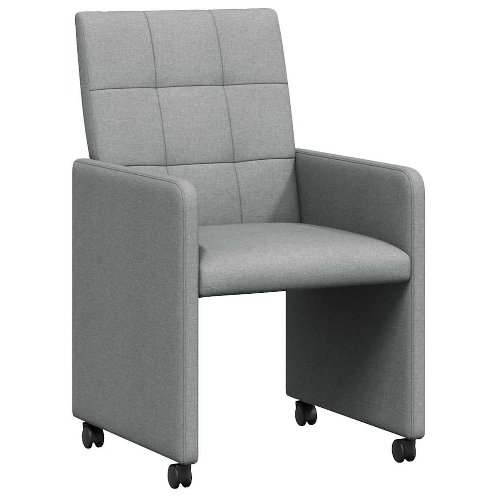 Dining Chairs with Wheels 2 pcs Light grey 58 x 65 x 94 cm