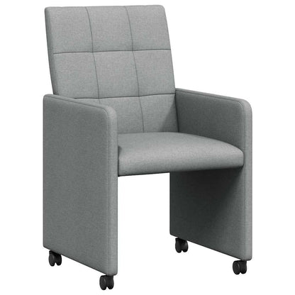 Dining Chairs with Wheels 2 pcs Light grey 58 x 65 x 94 cm