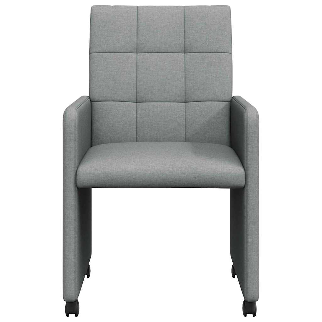 Dining Chairs with Wheels 2 pcs Light grey 58 x 65 x 94 cm