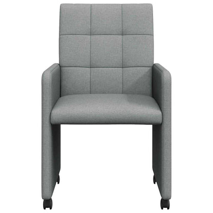 Dining Chairs with Wheels 2 pcs Light grey 58 x 65 x 94 cm