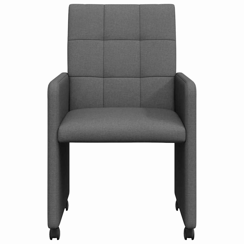 Dining Chairs with Wheels 2 pcs Dark grey 58 x 65 x 94 cm