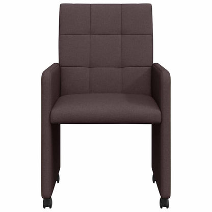 Dining Chairs with Wheels 2 pcs Dark brown 58 x 65 x 94 cm