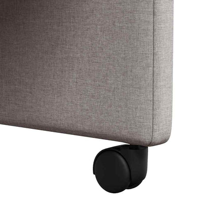 Dining Chairs with Wheels 2 pcs Taupe 58 x 65 x 94 cm Fabric