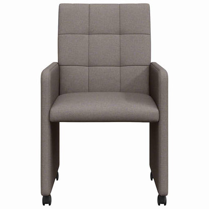 Dining Chairs with Wheels 2 pcs Taupe 58 x 65 x 94 cm Fabric