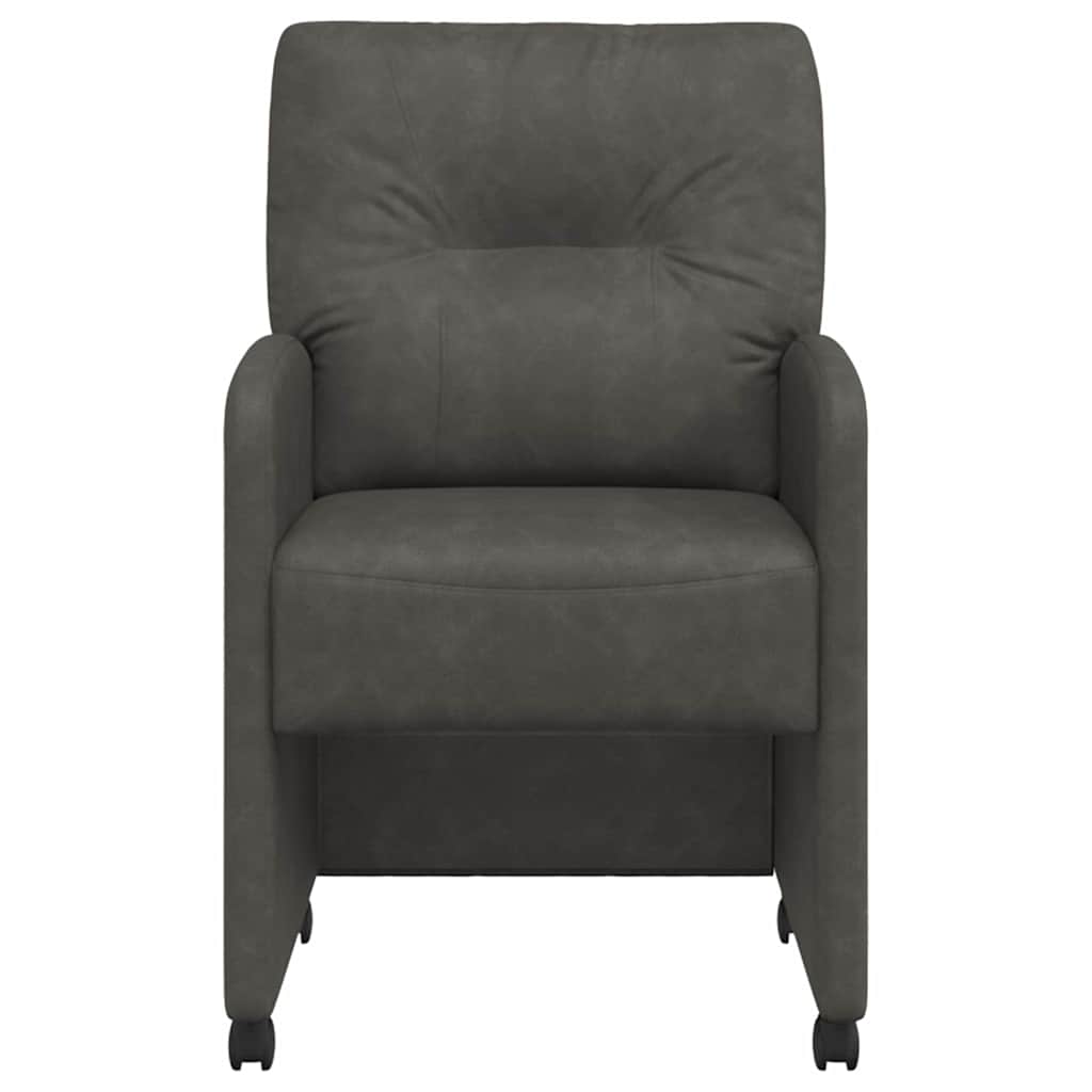 Dining Chairs with Wheels 2 pcs Black 57 x 67 x 95 cm