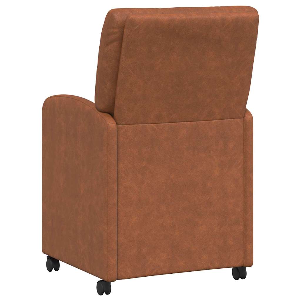 Dining Chairs with Wheels 2 pcs Brown 57 x 67 x 95 cm