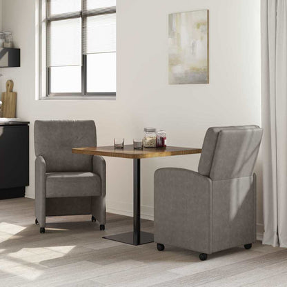 Dining Chairs with Wheels 2 pcs Grey 57 x 67 x 95 cm