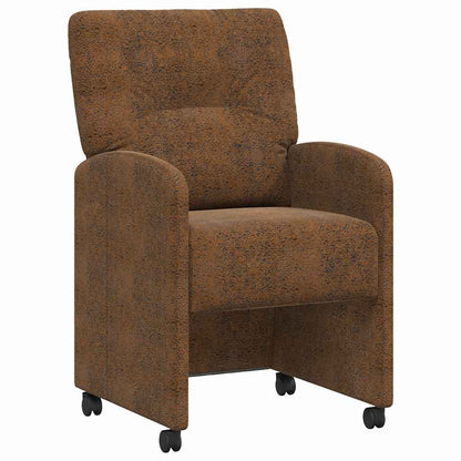 Dining Chairs with Wheels 2 pcs Brown 57 x 67 x 95 cm