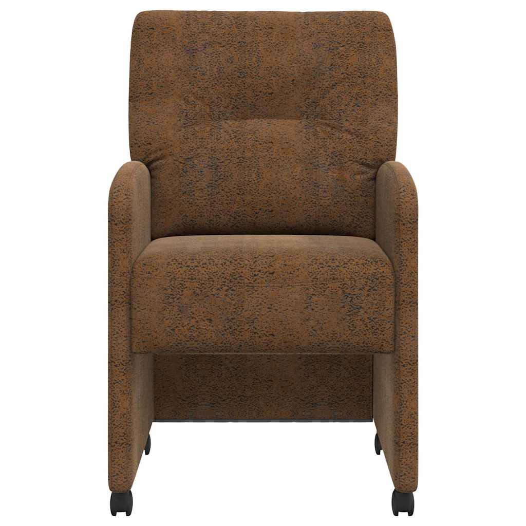 Dining Chairs with Wheels 2 pcs Brown 57 x 67 x 95 cm