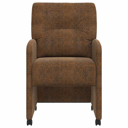 Dining Chairs with Wheels 2 pcs Brown 57 x 67 x 95 cm