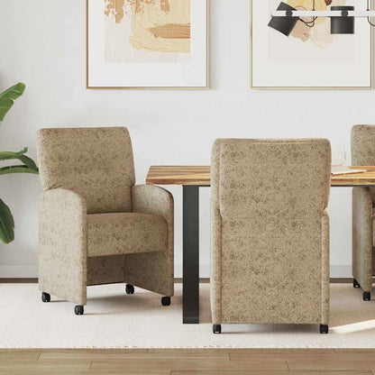 Dining Chairs with Wheels 2 pcs Light grey 57 x 67 x 95 cm