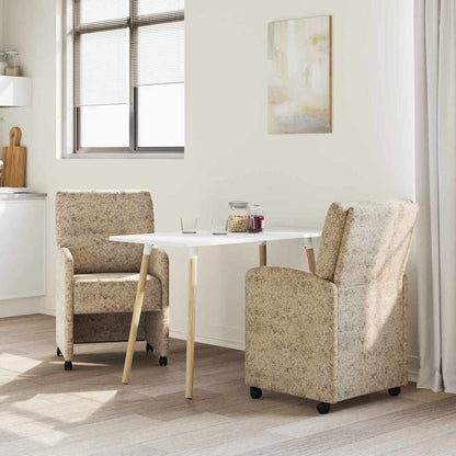 Dining Chairs with Wheels 2 pcs Light grey 57 x 67 x 95 cm