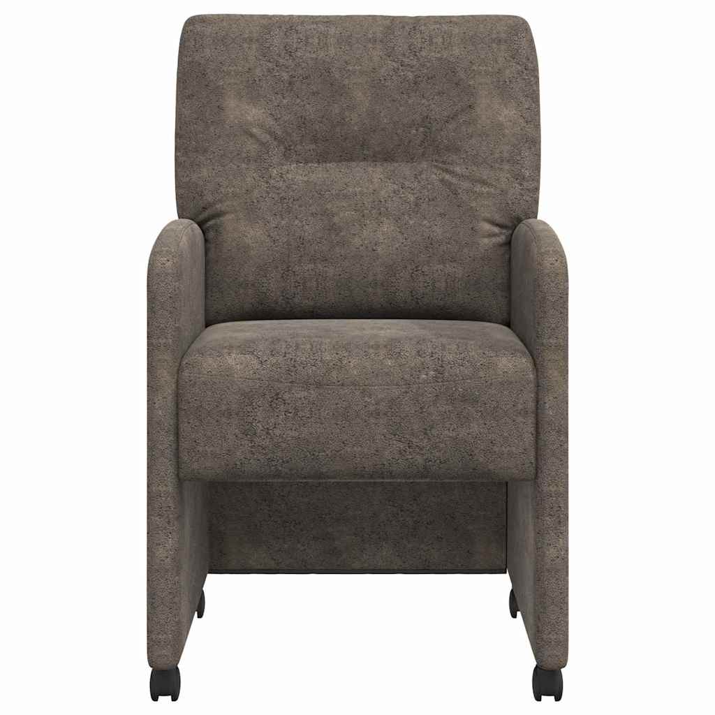 Dining Chairs with Wheels 2 pcs Dark grey 57 x 67 x 95 cm