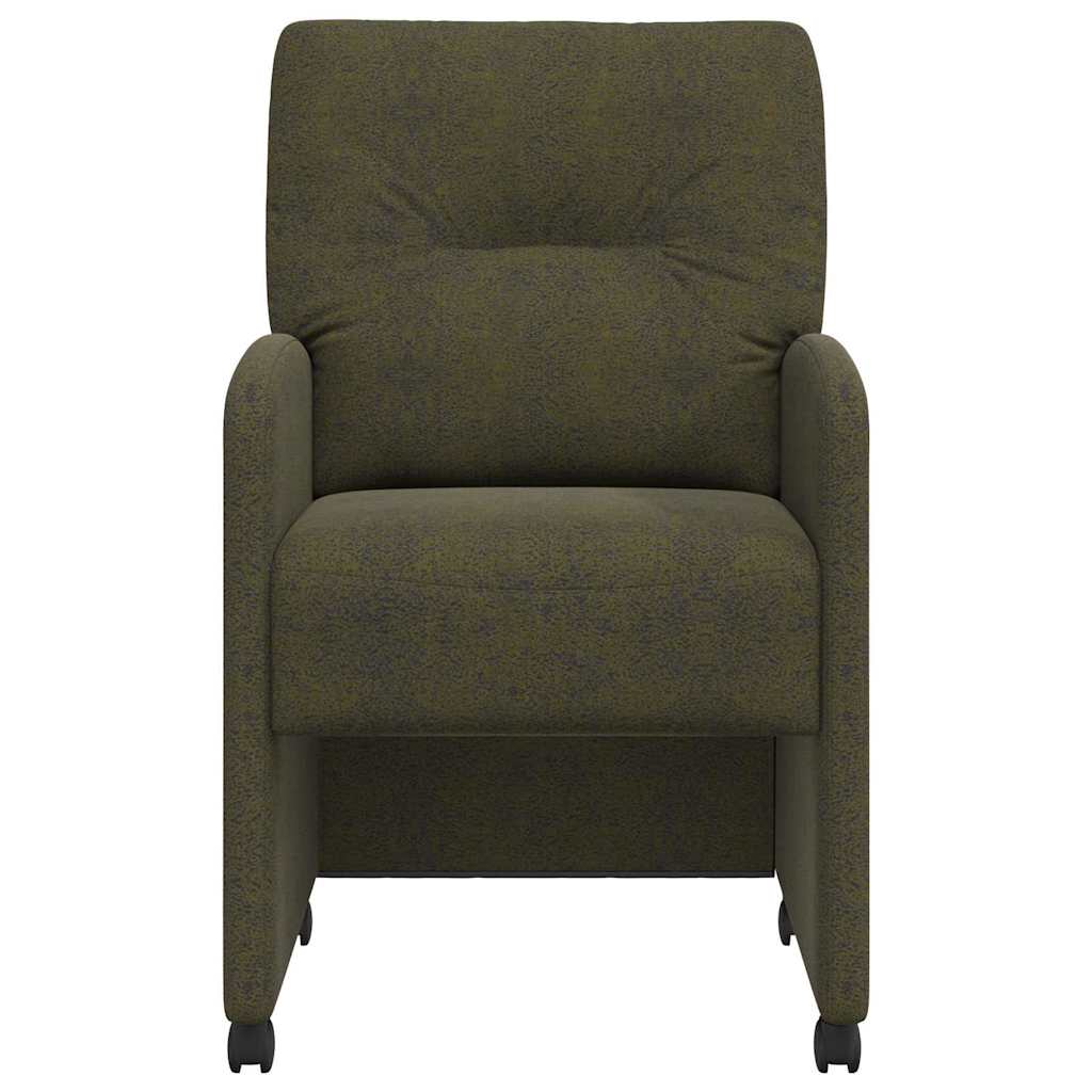 Dining Chairs with Wheels 2 pcs Army green 57 x 67 x 95 cm