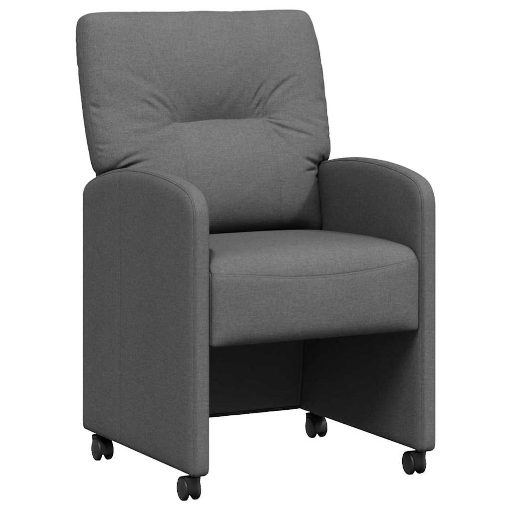 Dining Chairs with Wheels 2 pcs Dark grey 57 x 67 x 95 cm