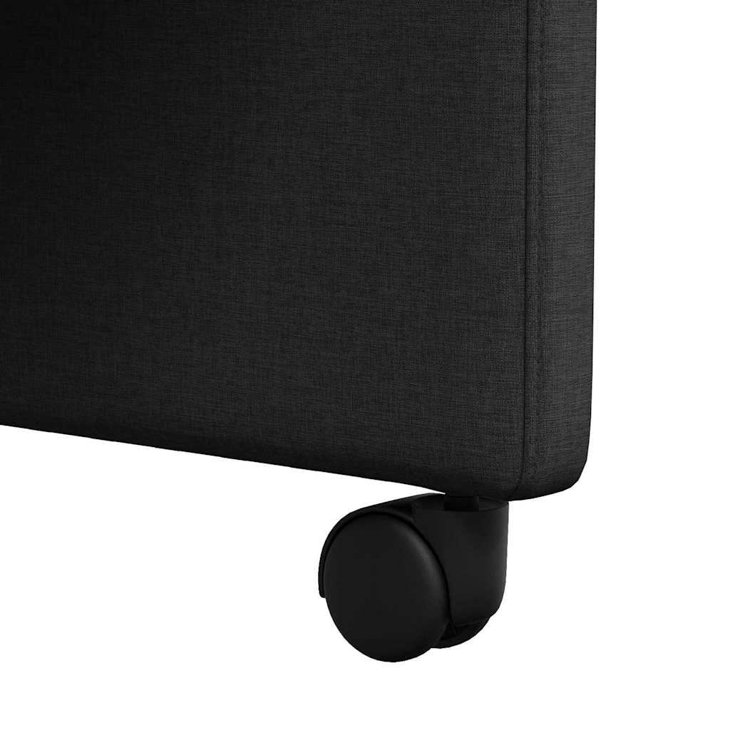 Dining Chairs with Wheels 2 pcs Black 57 x 67 x 95 cm Fabric