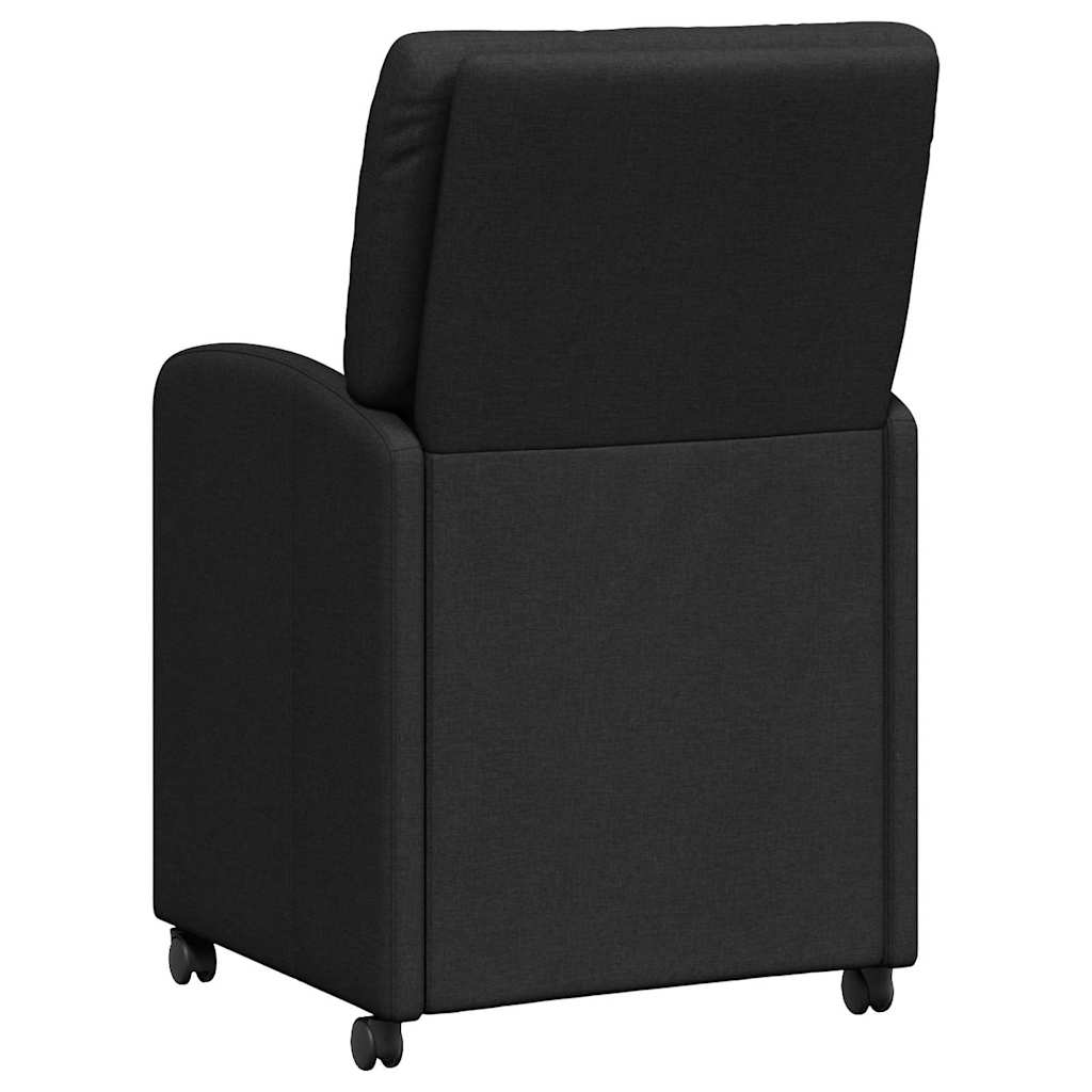 Dining Chairs with Wheels 2 pcs Black 57 x 67 x 95 cm Fabric