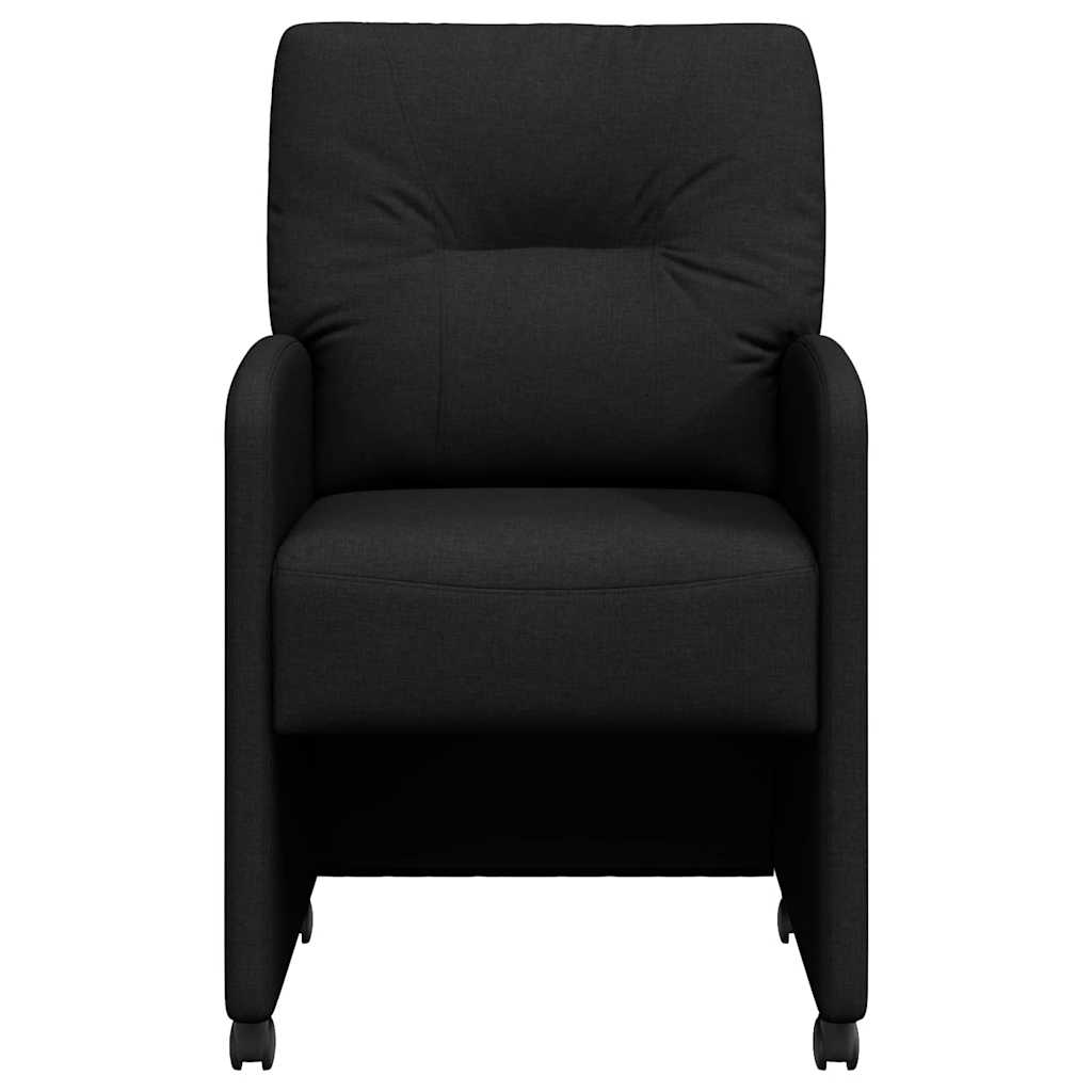 Dining Chairs with Wheels 2 pcs Black 57 x 67 x 95 cm Fabric