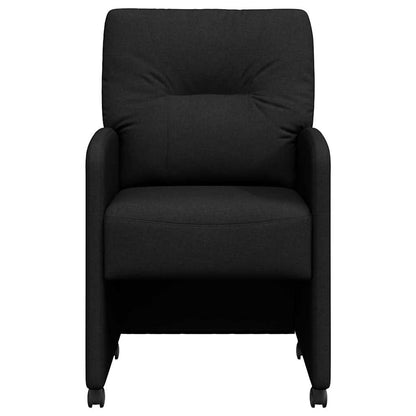 Dining Chairs with Wheels 2 pcs Black 57 x 67 x 95 cm Fabric