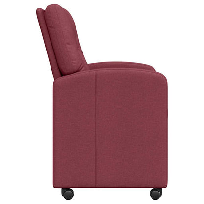 Dining Chairs with Wheels 2 pcs Wine red 57 x 67 x 95 cm Fabric