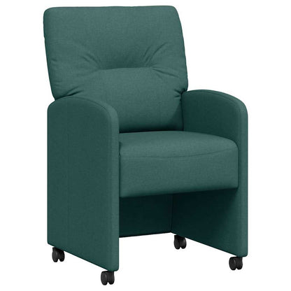 Dining Chairs with Wheels 2 pcs Dark green 57 x 67 x 95 cm
