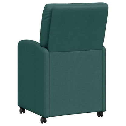 Dining Chairs with Wheels 2 pcs Dark green 57 x 67 x 95 cm