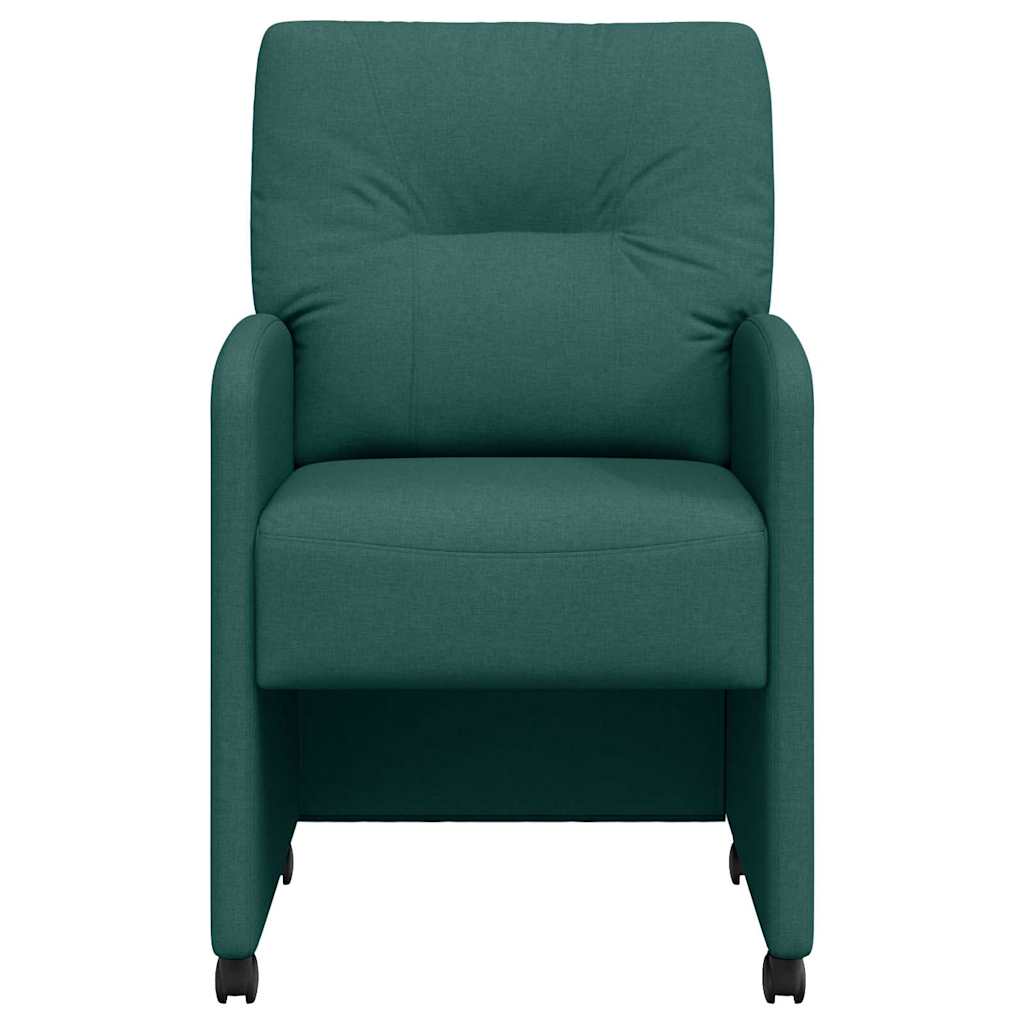 Dining Chairs with Wheels 2 pcs Dark green 57 x 67 x 95 cm