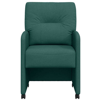 Dining Chairs with Wheels 2 pcs Dark green 57 x 67 x 95 cm