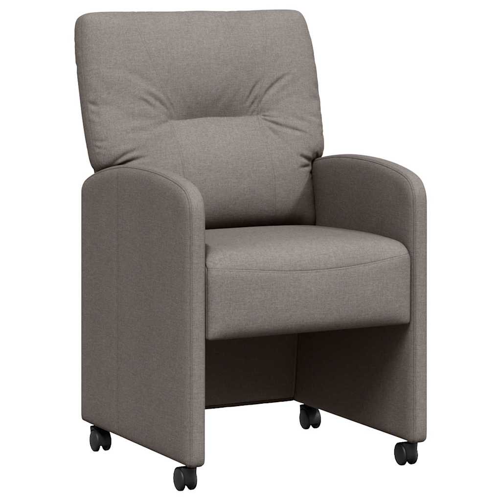Dining Chairs with Wheels 2 pcs Taupe 57 x 67 x 95 cm Fabric