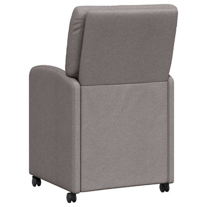 Dining Chairs with Wheels 2 pcs Taupe 57 x 67 x 95 cm Fabric