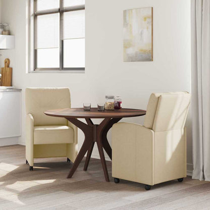 Dining Chairs with Wheels 2 pcs Cream 57 x 67 x 95 cm Fabric