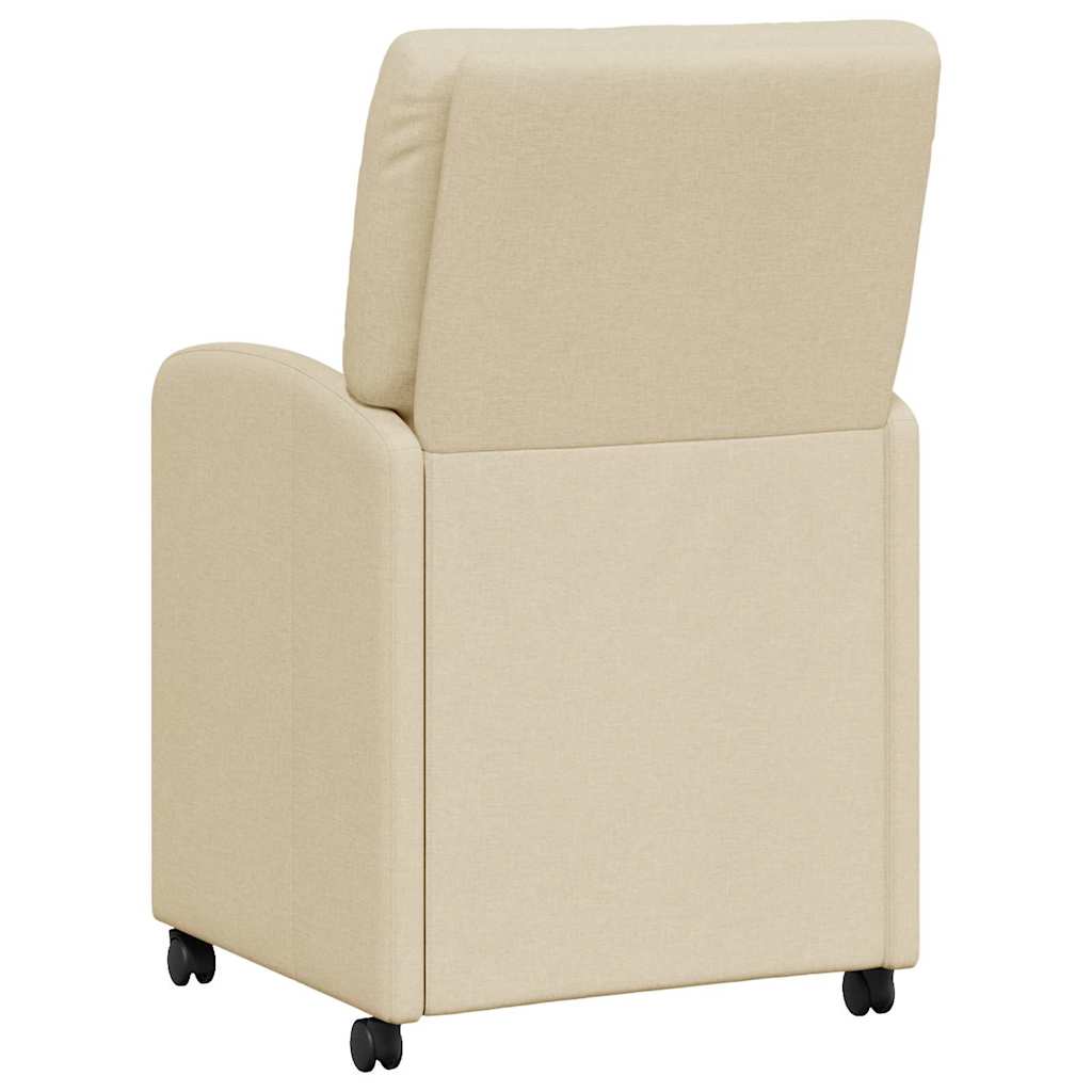 Dining Chairs with Wheels 2 pcs Cream 57 x 67 x 95 cm Fabric