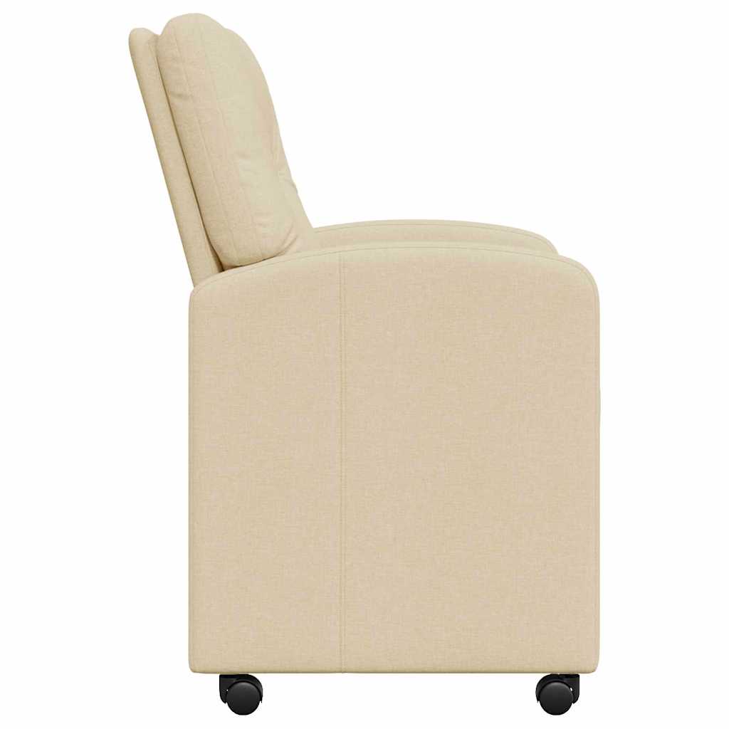 Dining Chairs with Wheels 2 pcs Cream 57 x 67 x 95 cm Fabric