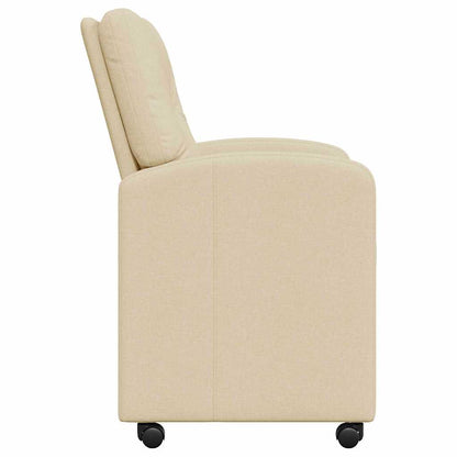 Dining Chairs with Wheels 2 pcs Cream 57 x 67 x 95 cm Fabric