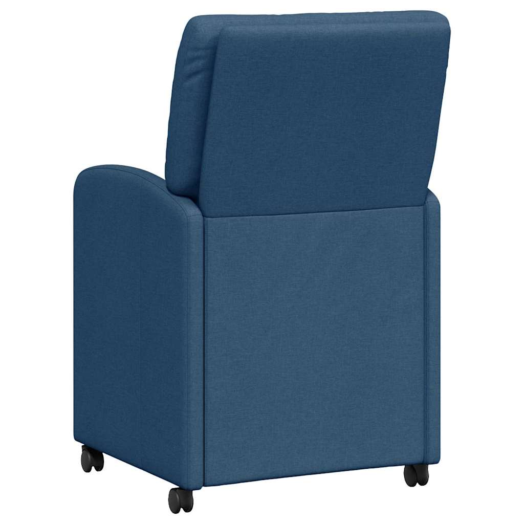 Dining Chairs with Wheels 2 pcs Blue 57 x 67 x 95 cm Fabric