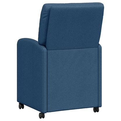 Dining Chairs with Wheels 2 pcs Blue 57 x 67 x 95 cm Fabric