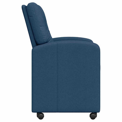 Dining Chairs with Wheels 2 pcs Blue 57 x 67 x 95 cm Fabric