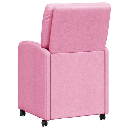 Dining Chairs with Wheels 2 pcs Pink 57 x 67 x 95 cm Fabric
