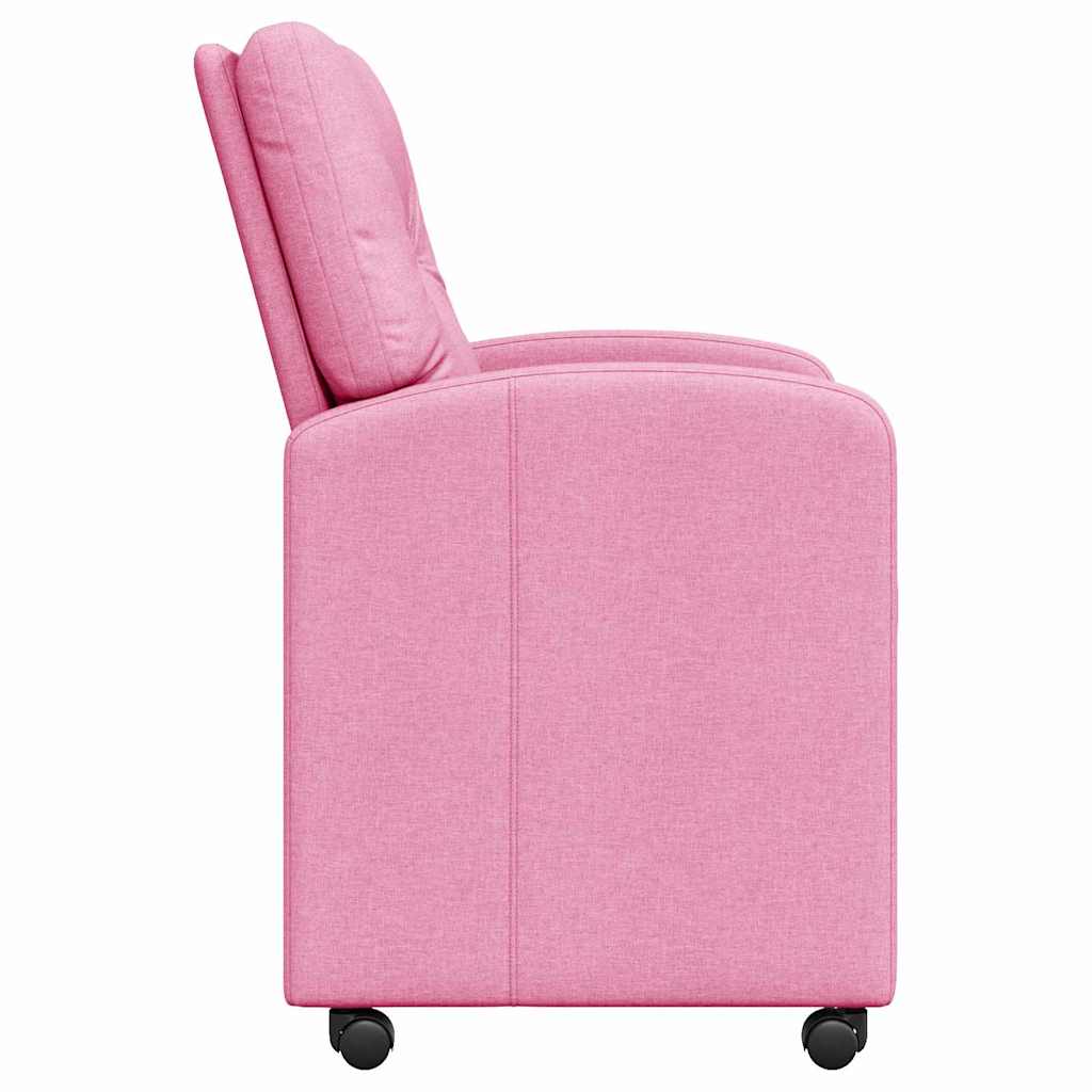 Dining Chairs with Wheels 2 pcs Pink 57 x 67 x 95 cm Fabric